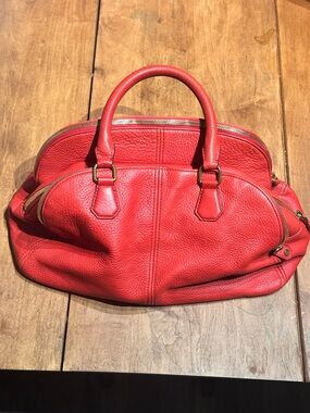 J. Crew Red Pebbled Leather Satchel